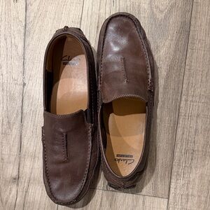 Clarks Men's Dark Brown Leather Slip-Ons